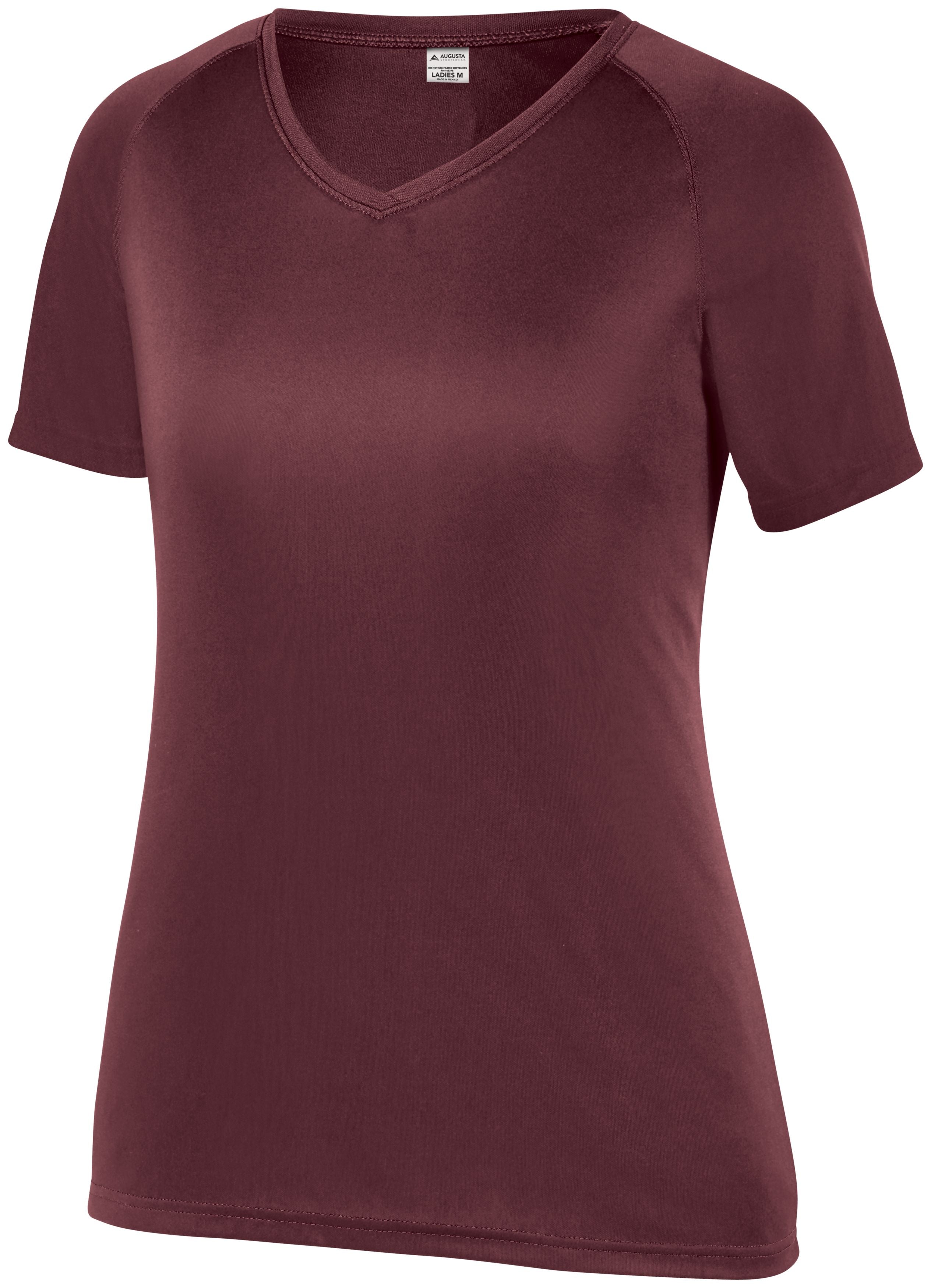Augusta Sportswear Girls Attain Wicking Raglan Sleeve Tee in Maroon (Hlw)  -Part of the Girls, T-Shirts, Augusta-Products, Girls-Tee-Shirt, Shirts product lines at KanaleyCreations.com
