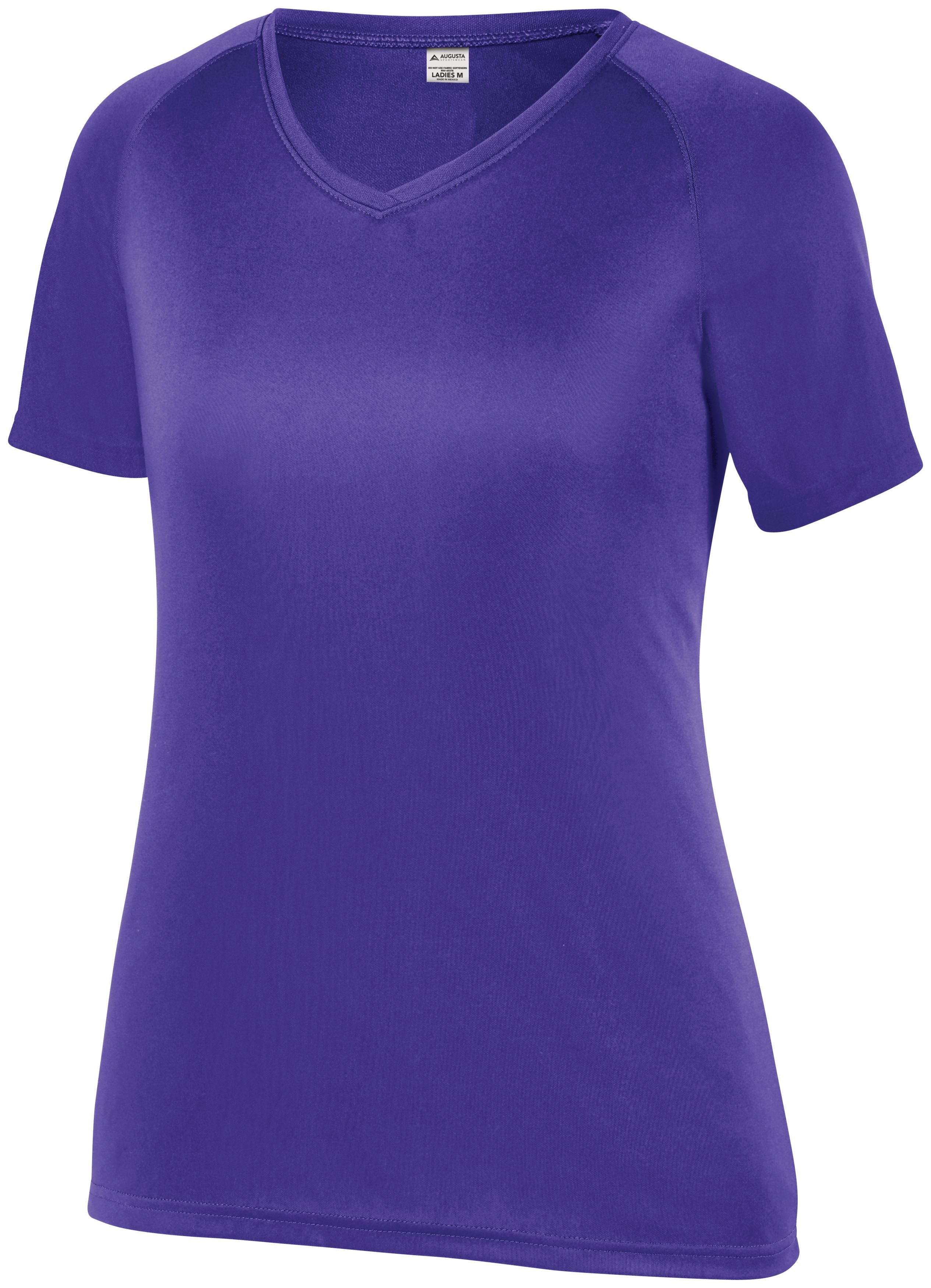 Augusta Sportswear Girls Attain Wicking Raglan Sleeve Tee in Purple (Hlw)  -Part of the Girls, T-Shirts, Augusta-Products, Girls-Tee-Shirt, Shirts product lines at KanaleyCreations.com