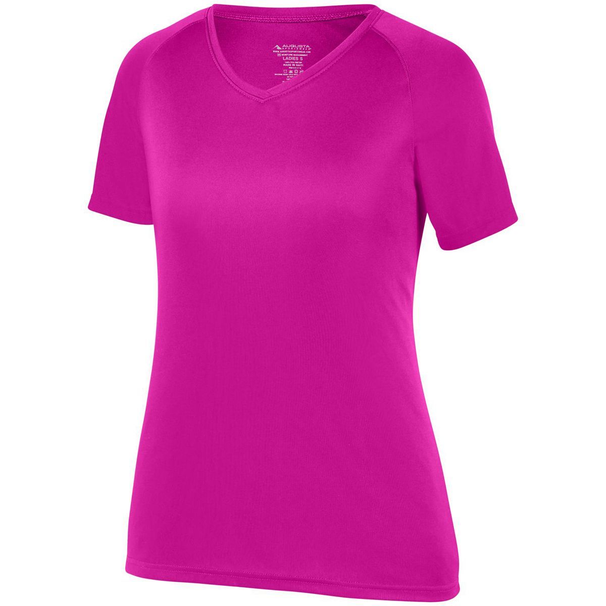 Augusta Sportswear Girls Attain Wicking Raglan Sleeve Tee in Power Pink  -Part of the Girls, T-Shirts, Augusta-Products, Girls-Tee-Shirt, Shirts product lines at KanaleyCreations.com