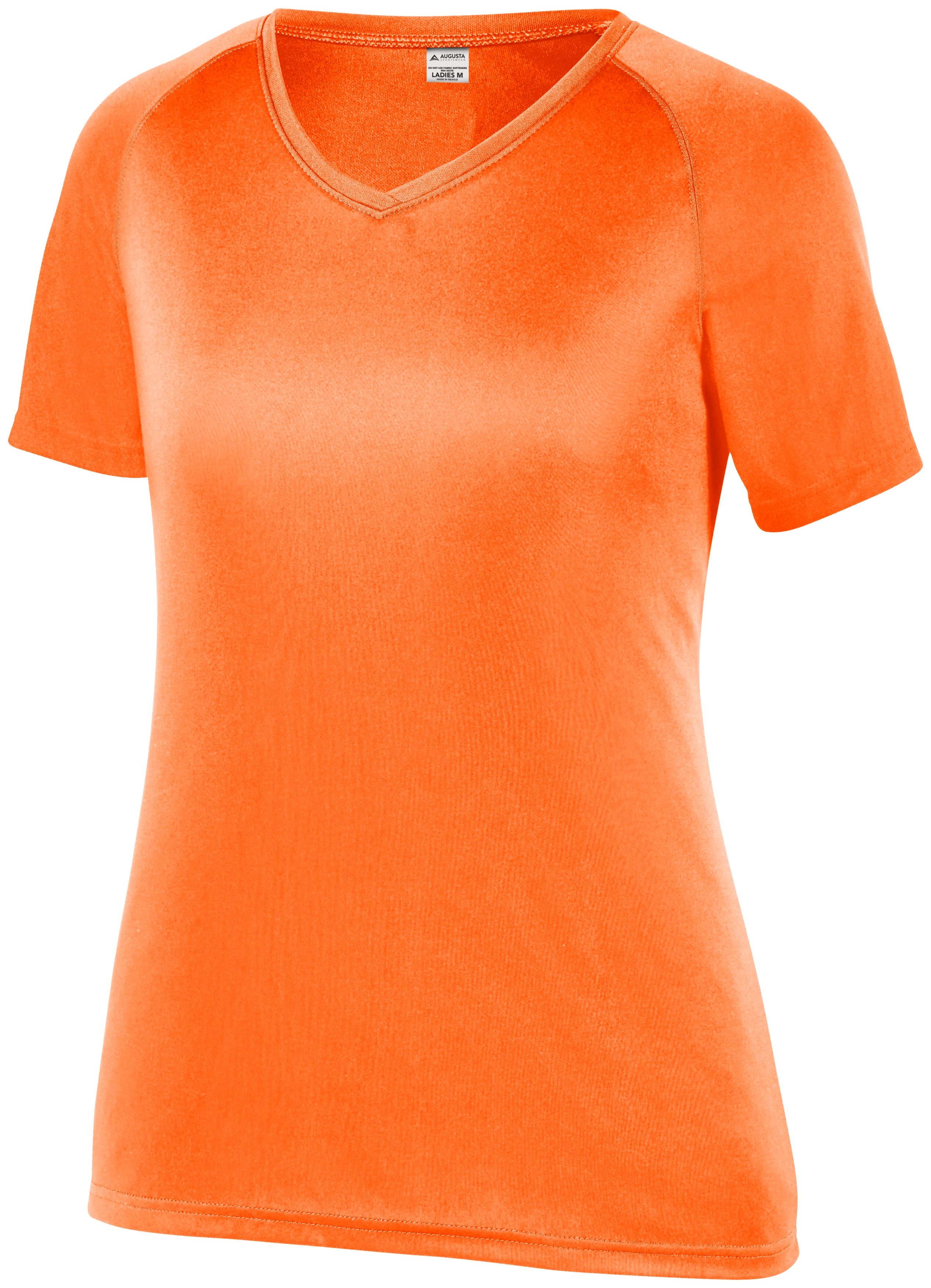 Augusta Sportswear Girls Attain Wicking Raglan Sleeve Tee in Power Orange  -Part of the Girls, T-Shirts, Augusta-Products, Girls-Tee-Shirt, Shirts product lines at KanaleyCreations.com