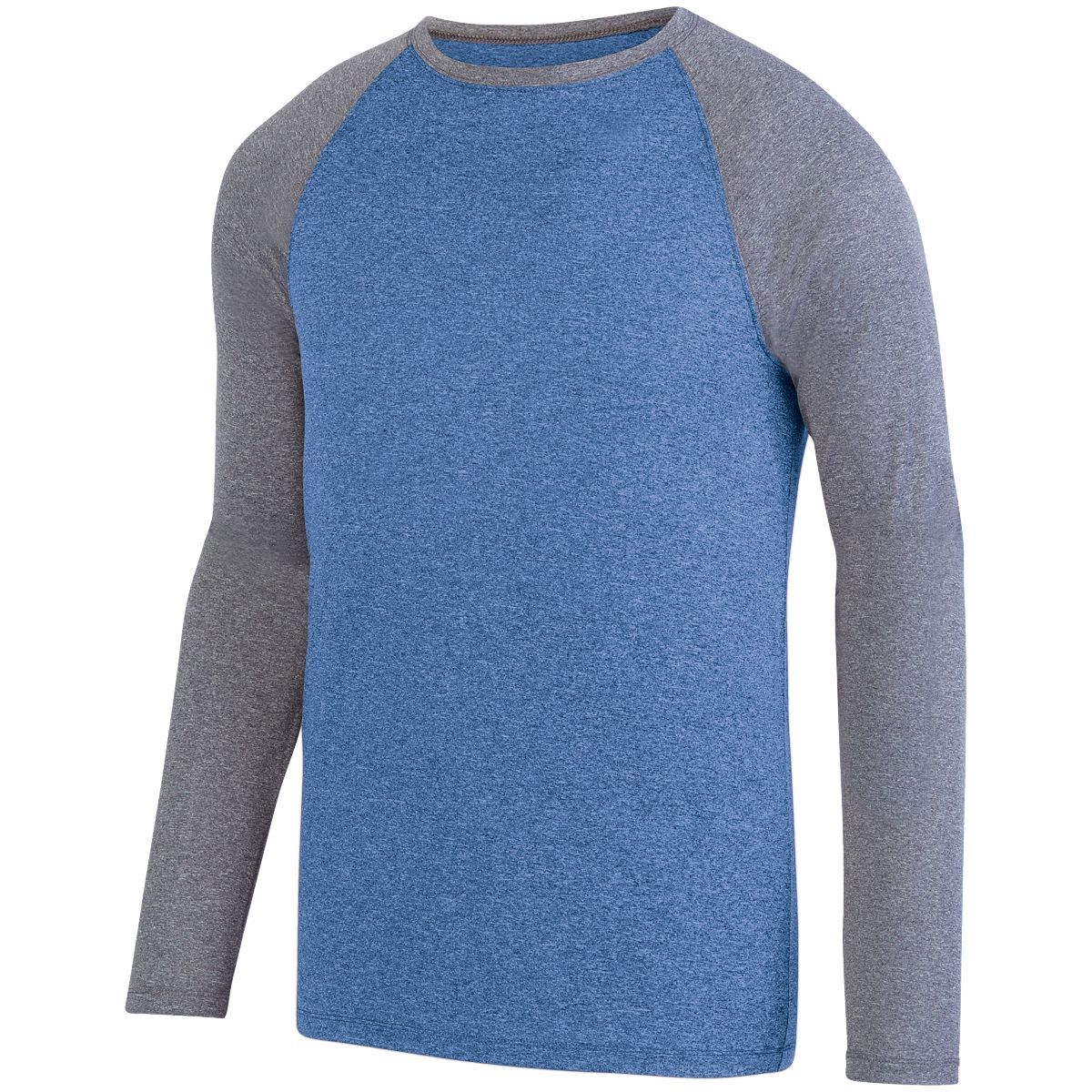 Augusta Sportswear Kinergy Two Color Long Sleeve Raglan Tee in Royal Heather/Graphite Heather  -Part of the Adult, Adult-Tee-Shirt, T-Shirts, Augusta-Products, Shirts product lines at KanaleyCreations.com