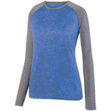 Augusta Sportswear Ladies Kinergy Two Color Long Sleeve Raglan Tee in Royal Heather/Graphite Heather  -Part of the Ladies, Ladies-Tee-Shirt, T-Shirts, Augusta-Products, Shirts product lines at KanaleyCreations.com