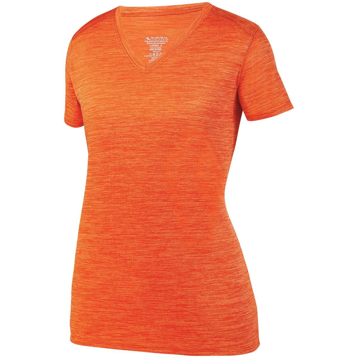 Augusta Sportswear Ladies Shadow Tonal Heather Training Tee in Orange  -Part of the Ladies, Ladies-Tee-Shirt, T-Shirts, Augusta-Products, Shirts, Tonal-Fleece-Collection product lines at KanaleyCreations.com