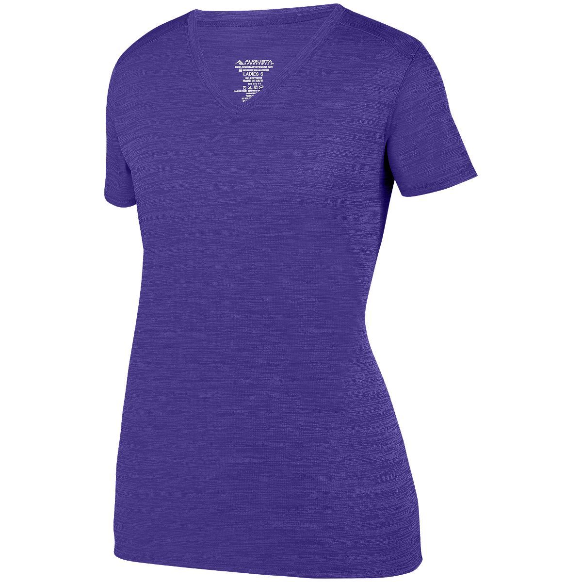 Augusta Sportswear Ladies Shadow Tonal Heather Training Tee in Purple  -Part of the Ladies, Ladies-Tee-Shirt, T-Shirts, Augusta-Products, Shirts, Tonal-Fleece-Collection product lines at KanaleyCreations.com