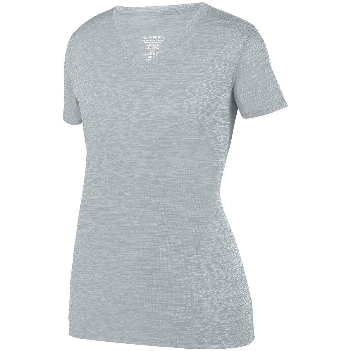 Augusta Sportswear Ladies Shadow Tonal Heather Training Tee in Silver  -Part of the Ladies, Ladies-Tee-Shirt, T-Shirts, Augusta-Products, Shirts, Tonal-Fleece-Collection product lines at KanaleyCreations.com