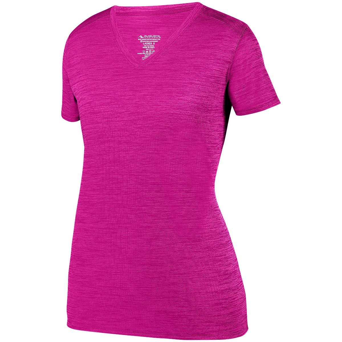 Augusta Sportswear Ladies Shadow Tonal Heather Training Tee in Power Pink  -Part of the Ladies, Ladies-Tee-Shirt, T-Shirts, Augusta-Products, Shirts, Tonal-Fleece-Collection product lines at KanaleyCreations.com