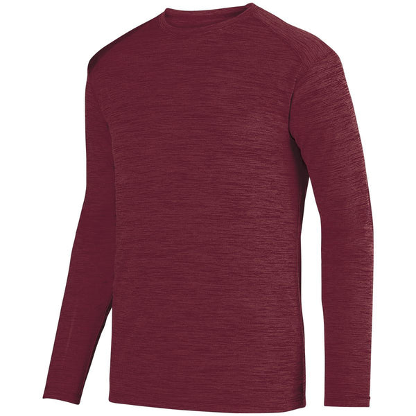 Augusta Sportswear Shadow Tonal Heather Long Sleeve Tee in Maroon  -Part of the Adult, Adult-Tee-Shirt, T-Shirts, Augusta-Products, Shirts, Tonal-Fleece-Collection product lines at KanaleyCreations.com