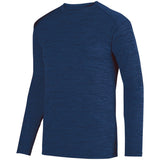 Augusta Sportswear Shadow Tonal Heather Long Sleeve Tee in Navy  -Part of the Adult, Adult-Tee-Shirt, T-Shirts, Augusta-Products, Shirts, Tonal-Fleece-Collection product lines at KanaleyCreations.com