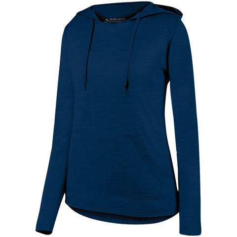 Augusta Sportswear Ladies Shadow Tonal Heather Hoodie in Navy  -Part of the Ladies, Augusta-Products, Shirts, Tonal-Fleece-Collection product lines at KanaleyCreations.com