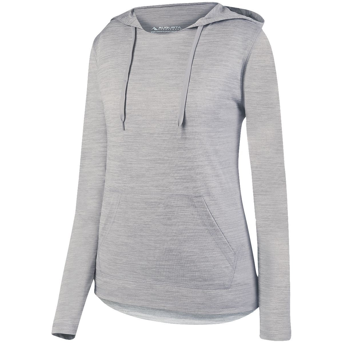 Augusta Sportswear Ladies Shadow Tonal Heather Hoodie in Silver  -Part of the Ladies, Augusta-Products, Shirts, Tonal-Fleece-Collection product lines at KanaleyCreations.com