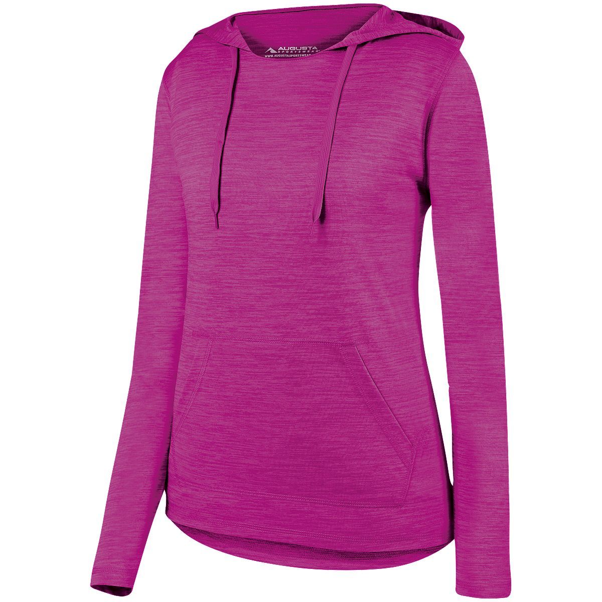 Augusta Sportswear Ladies Shadow Tonal Heather Hoodie in Power Pink  -Part of the Ladies, Augusta-Products, Shirts, Tonal-Fleece-Collection product lines at KanaleyCreations.com
