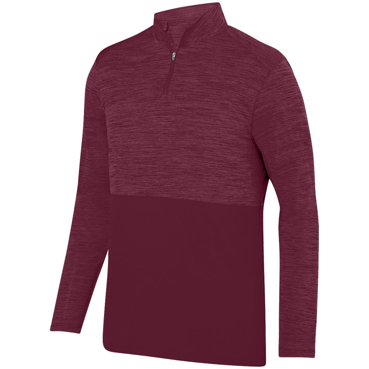 Augusta Sportswear Shadow Tonal Heather 1/4 Zip Pullover in Maroon  -Part of the Adult, Adult-Pullover, Augusta-Products, Outerwear, Tonal-Fleece-Collection product lines at KanaleyCreations.com