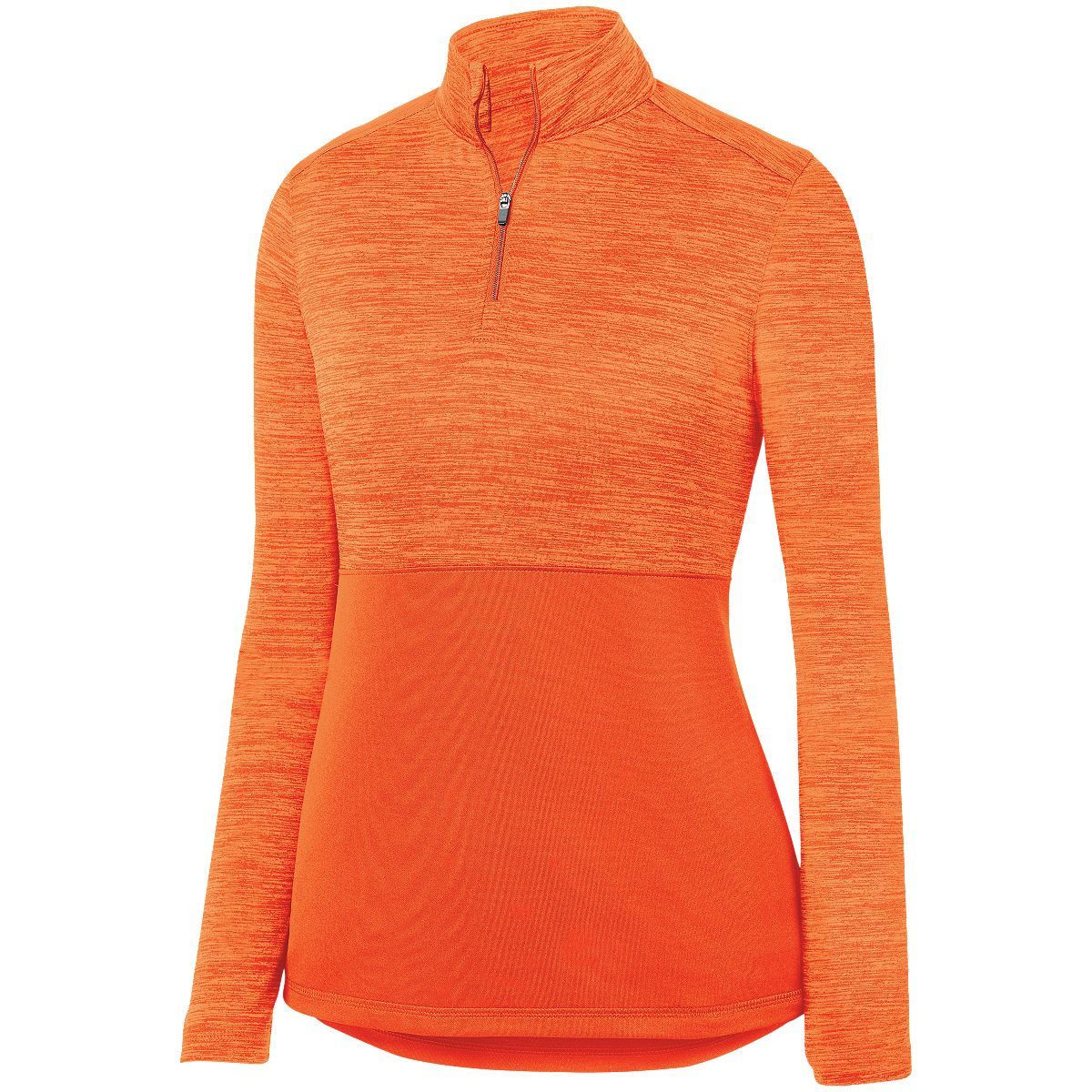 Augusta Sportswear Ladies Shadow Tonal Heather 1/4 Zip Pullover in Orange  -Part of the Ladies, Ladies-Pullover, Augusta-Products, Outerwear, Tonal-Fleece-Collection product lines at KanaleyCreations.com