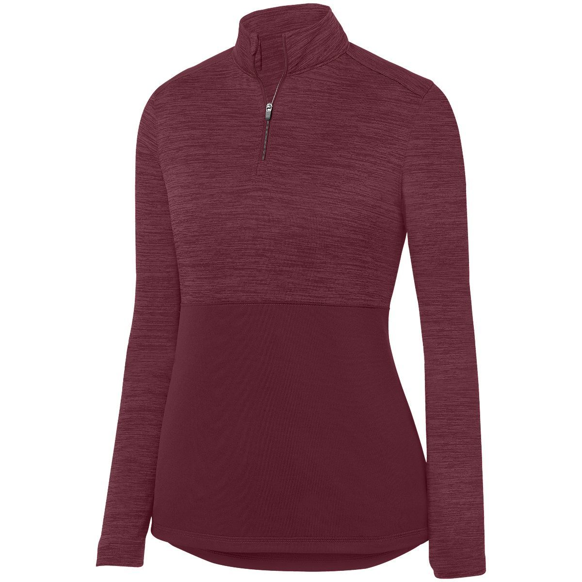 Augusta Sportswear Ladies Shadow Tonal Heather 1/4 Zip Pullover in Maroon  -Part of the Ladies, Ladies-Pullover, Augusta-Products, Outerwear, Tonal-Fleece-Collection product lines at KanaleyCreations.com