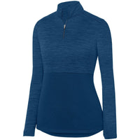 Augusta Sportswear Ladies Shadow Tonal Heather 1/4 Zip Pullover in Navy  -Part of the Ladies, Ladies-Pullover, Augusta-Products, Outerwear, Tonal-Fleece-Collection product lines at KanaleyCreations.com