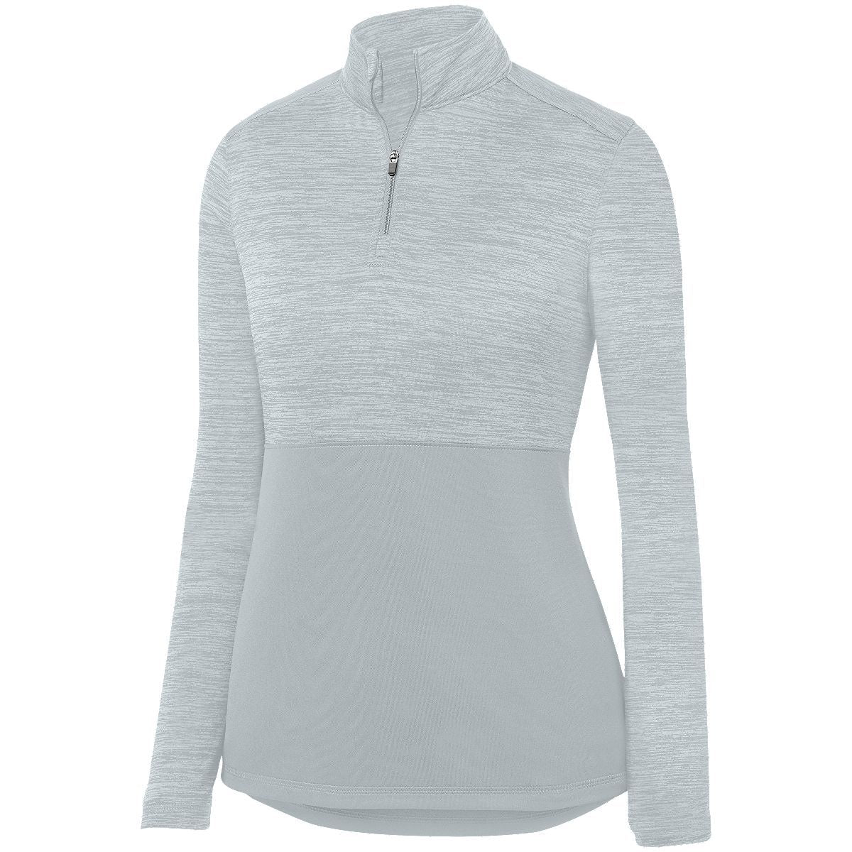 Augusta Sportswear Ladies Shadow Tonal Heather 1/4 Zip Pullover in Silver  -Part of the Ladies, Ladies-Pullover, Augusta-Products, Outerwear, Tonal-Fleece-Collection product lines at KanaleyCreations.com