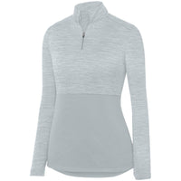 Augusta Sportswear Ladies Shadow Tonal Heather 1/4 Zip Pullover in Silver  -Part of the Ladies, Ladies-Pullover, Augusta-Products, Outerwear, Tonal-Fleece-Collection product lines at KanaleyCreations.com