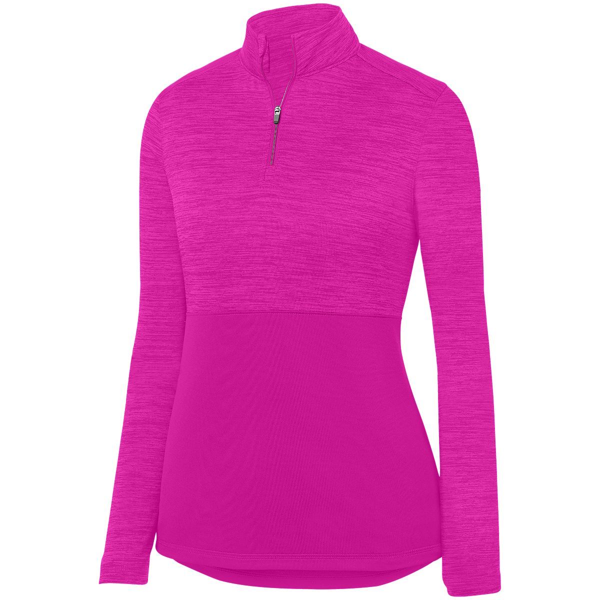 Augusta Sportswear Ladies Shadow Tonal Heather 1/4 Zip Pullover in Power Pink  -Part of the Ladies, Ladies-Pullover, Augusta-Products, Outerwear, Tonal-Fleece-Collection product lines at KanaleyCreations.com