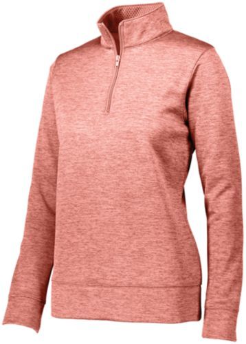 Augusta Sportswear Ladies Stoked Tonal Heather Pullover in Coral  -Part of the Ladies, Ladies-Pullover, Augusta-Products, Outerwear, Tonal-Fleece-Collection product lines at KanaleyCreations.com