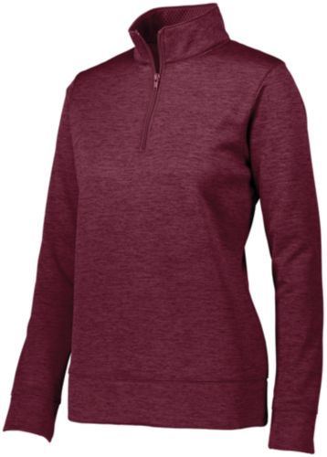 Augusta Sportswear Ladies Stoked Tonal Heather Pullover in Maroon  -Part of the Ladies, Ladies-Pullover, Augusta-Products, Outerwear, Tonal-Fleece-Collection product lines at KanaleyCreations.com