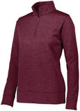 Augusta Sportswear Ladies Stoked Tonal Heather Pullover in Maroon  -Part of the Ladies, Ladies-Pullover, Augusta-Products, Outerwear, Tonal-Fleece-Collection product lines at KanaleyCreations.com