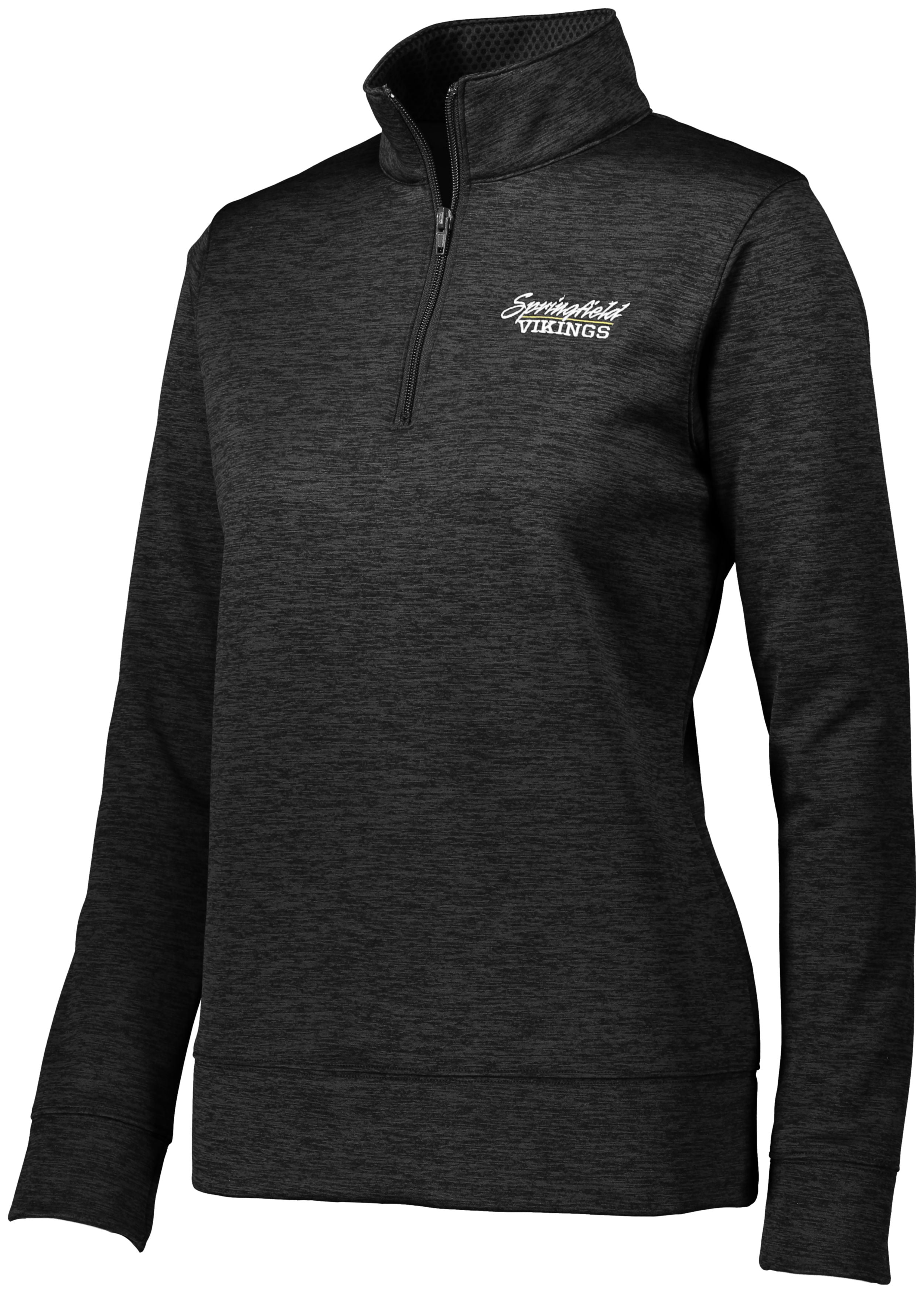 Augusta Sportswear Ladies Stoked Tonal Heather Pullover in Black  -Part of the Ladies, Ladies-Pullover, Augusta-Products, Outerwear, Tonal-Fleece-Collection product lines at KanaleyCreations.com