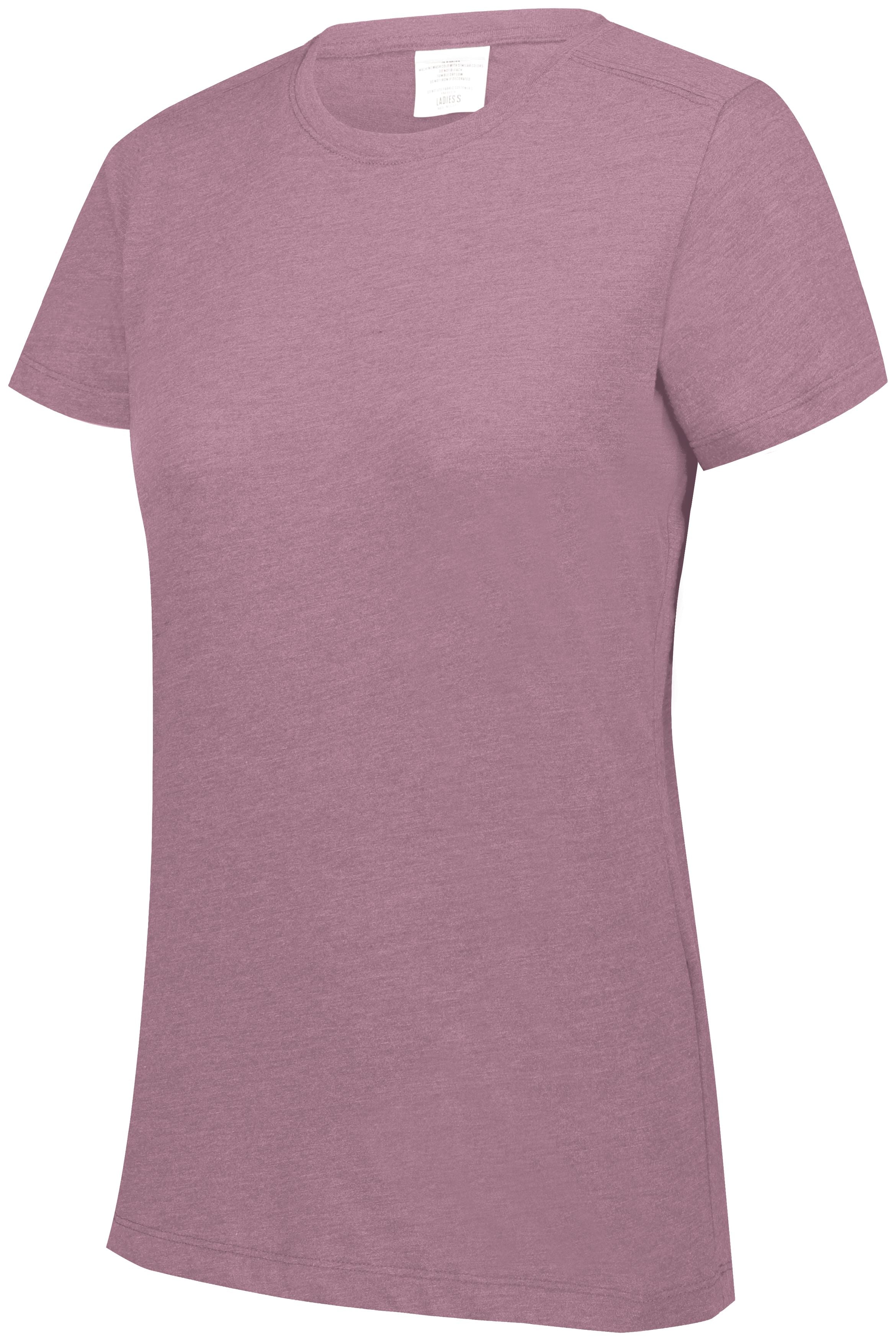 Augusta Sportswear Ladies Tri-Blend T-Shirt in Dusty Rose Heather  -Part of the Ladies, Ladies-Tee-Shirt, T-Shirts, Augusta-Products, Shirts product lines at KanaleyCreations.com