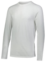 Augusta Sportswear Youth Tri-Blend Long Sleeve Crew in White  -Part of the Youth, Augusta-Products product lines at KanaleyCreations.com