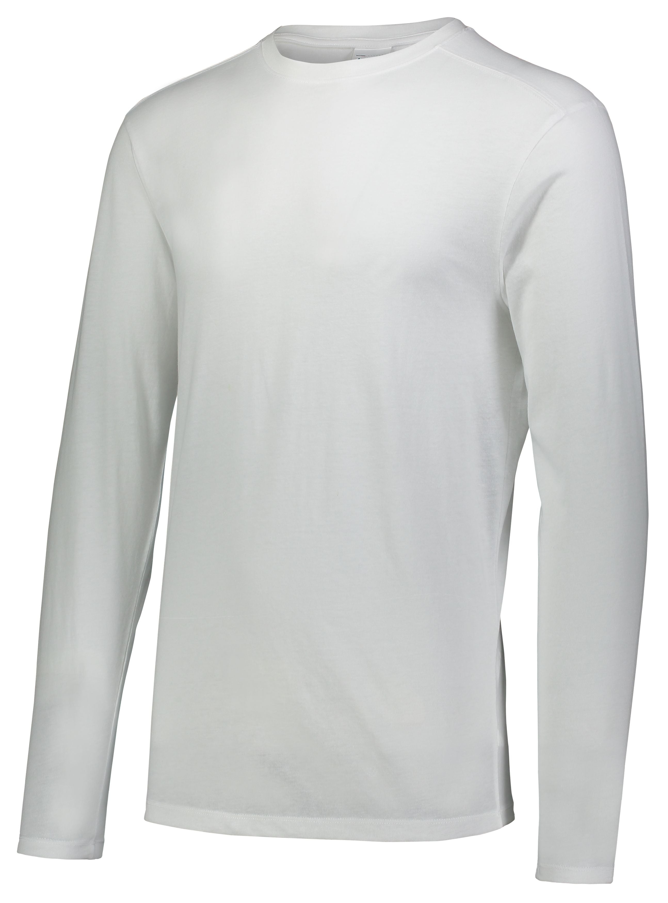 Augusta Sportswear Tri-Blend Long Sleeve Crew in White  -Part of the Adult, Augusta-Products, Shirts product lines at KanaleyCreations.com