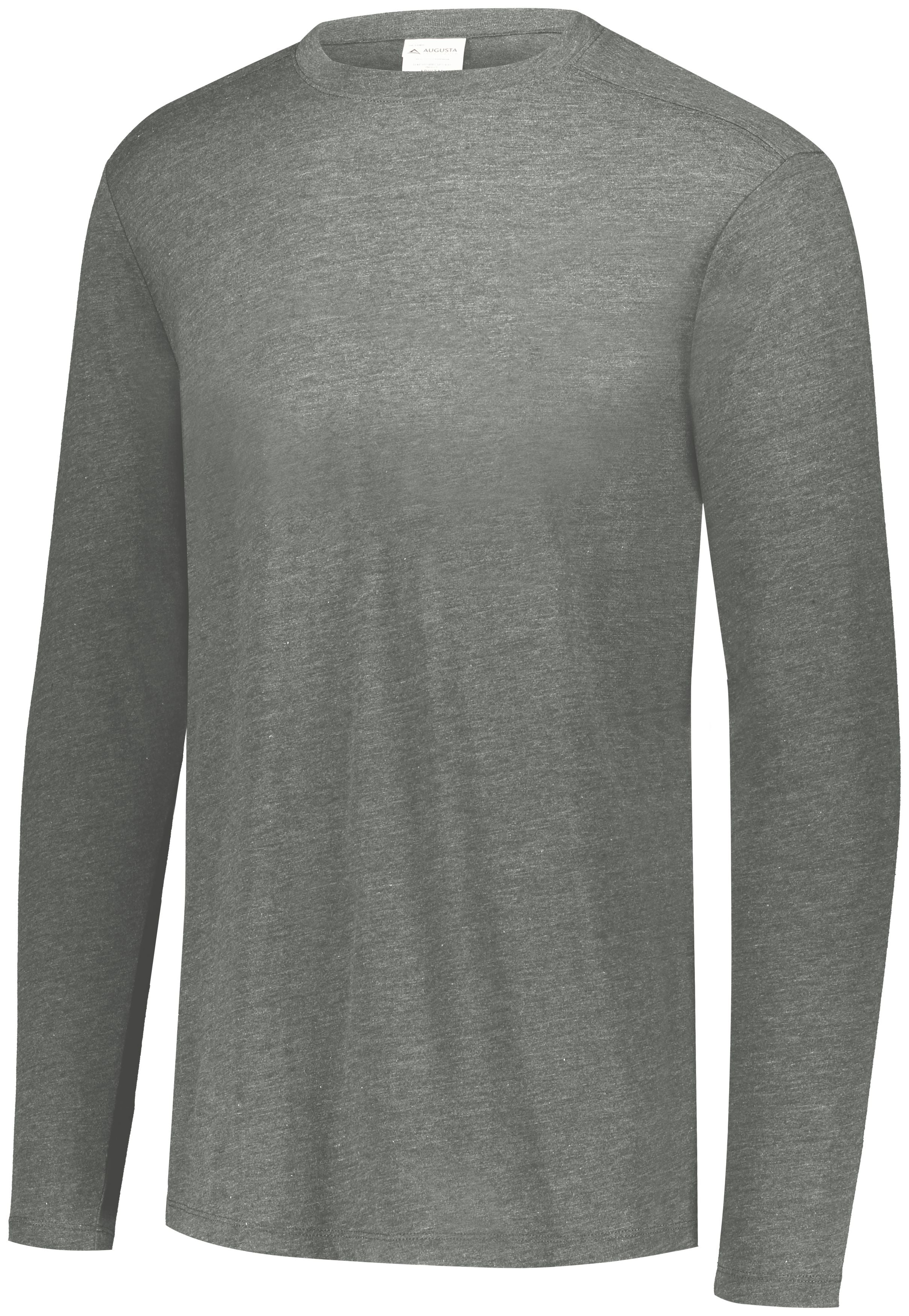 Augusta Sportswear Tri-Blend Long Sleeve Crew in Grey Heather  -Part of the Adult, Augusta-Products, Shirts product lines at KanaleyCreations.com