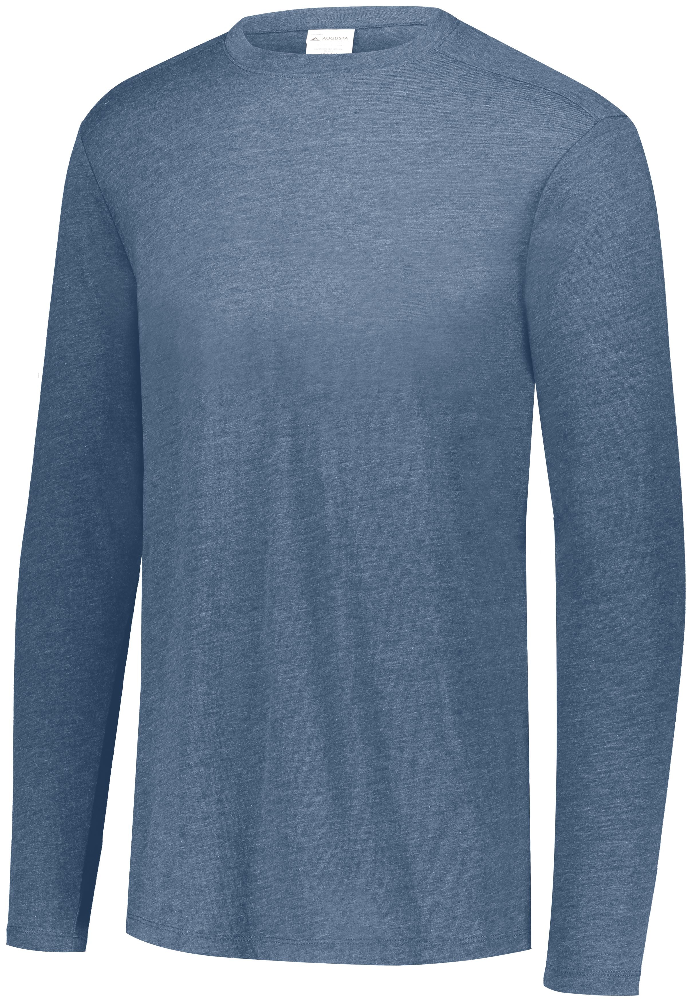 Augusta Sportswear Youth Tri-Blend Long Sleeve Crew in Storm Heather  -Part of the Youth, Augusta-Products product lines at KanaleyCreations.com