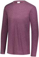 Augusta Sportswear Youth Tri-Blend Long Sleeve Crew in Maroon Heather  -Part of the Youth, Augusta-Products product lines at KanaleyCreations.com