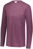 Augusta Sportswear Youth Tri-Blend Long Sleeve Crew in Maroon Heather  -Part of the Youth, Augusta-Products product lines at KanaleyCreations.com