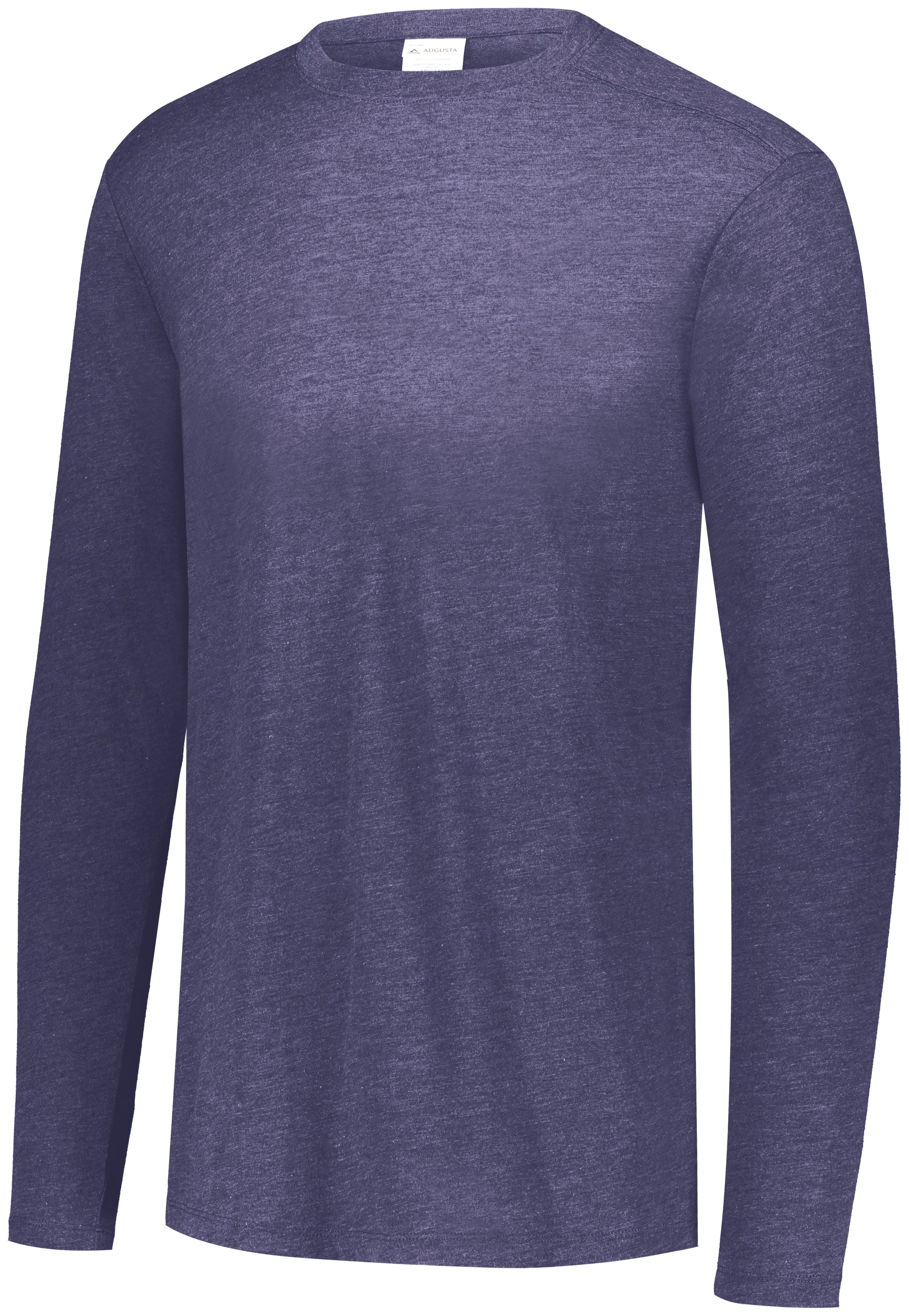 Augusta Sportswear Tri-Blend Long Sleeve Crew in Navy Heather  -Part of the Adult, Augusta-Products, Shirts product lines at KanaleyCreations.com