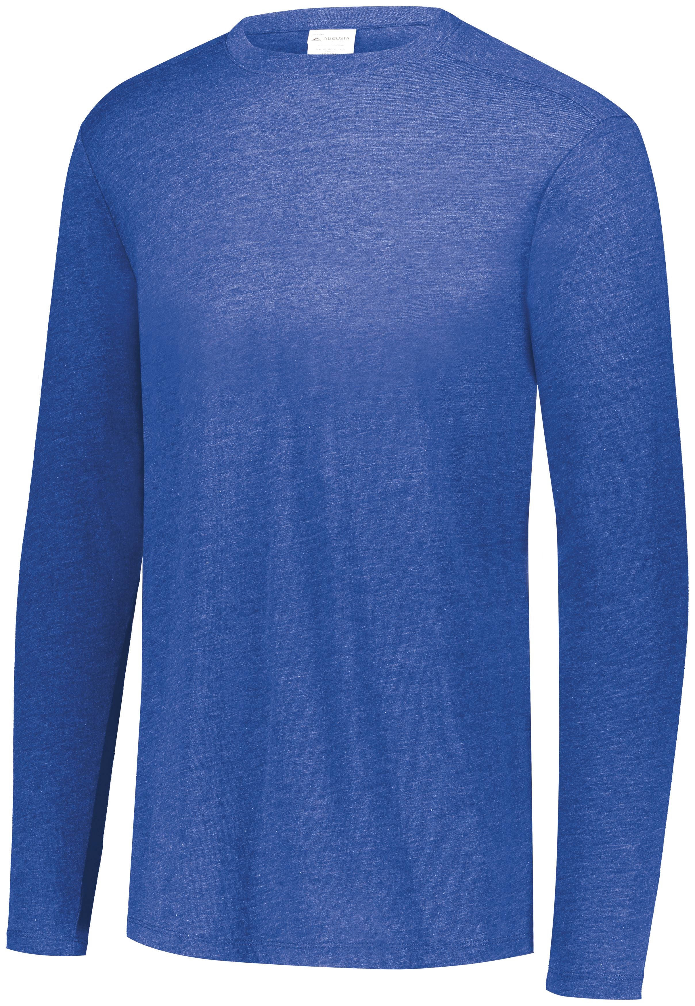 Augusta Sportswear Youth Tri-Blend Long Sleeve Crew in Royal Heather  -Part of the Youth, Augusta-Products product lines at KanaleyCreations.com