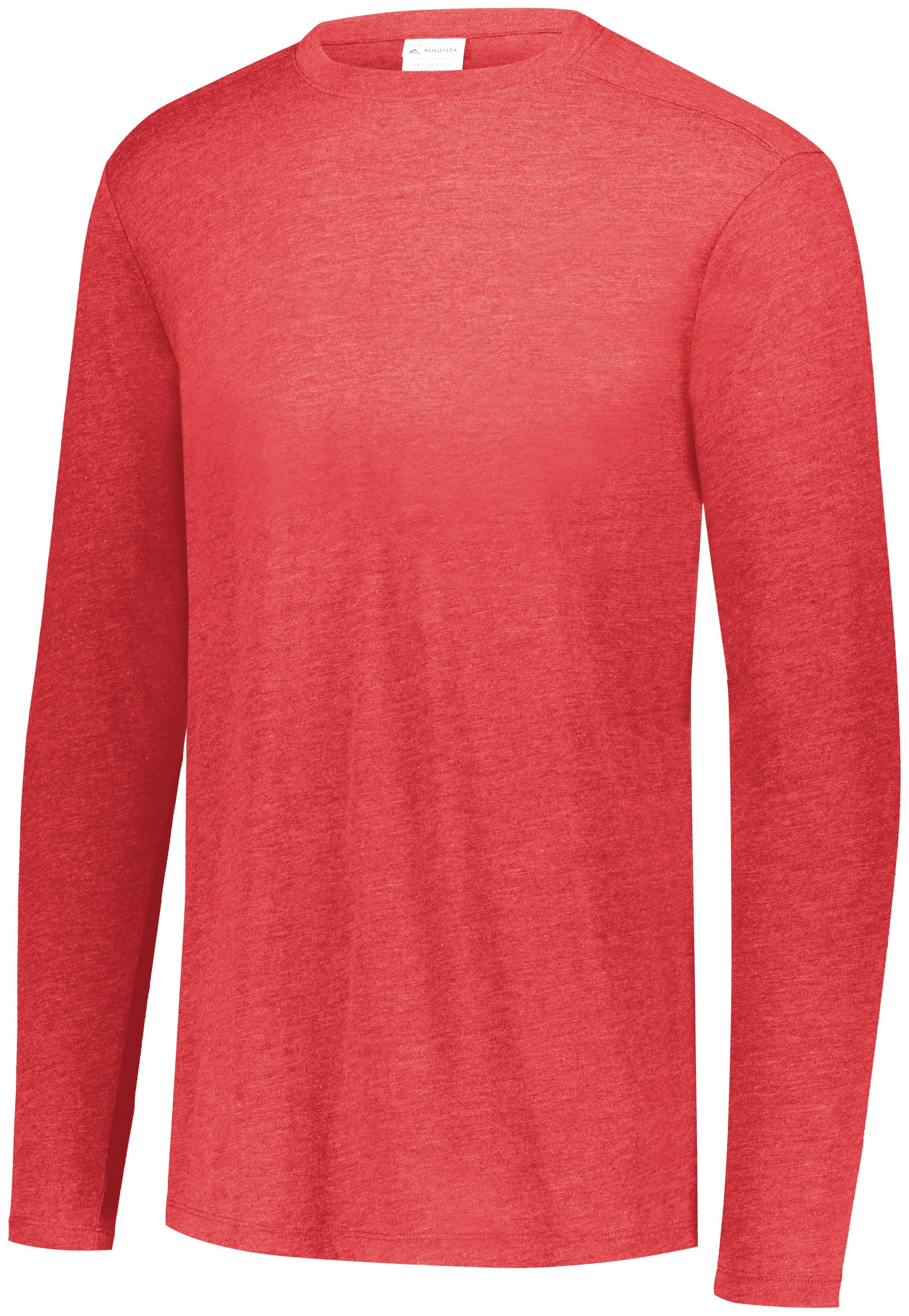 Augusta Sportswear Youth Tri-Blend Long Sleeve Crew in Red Heather  -Part of the Youth, Augusta-Products product lines at KanaleyCreations.com