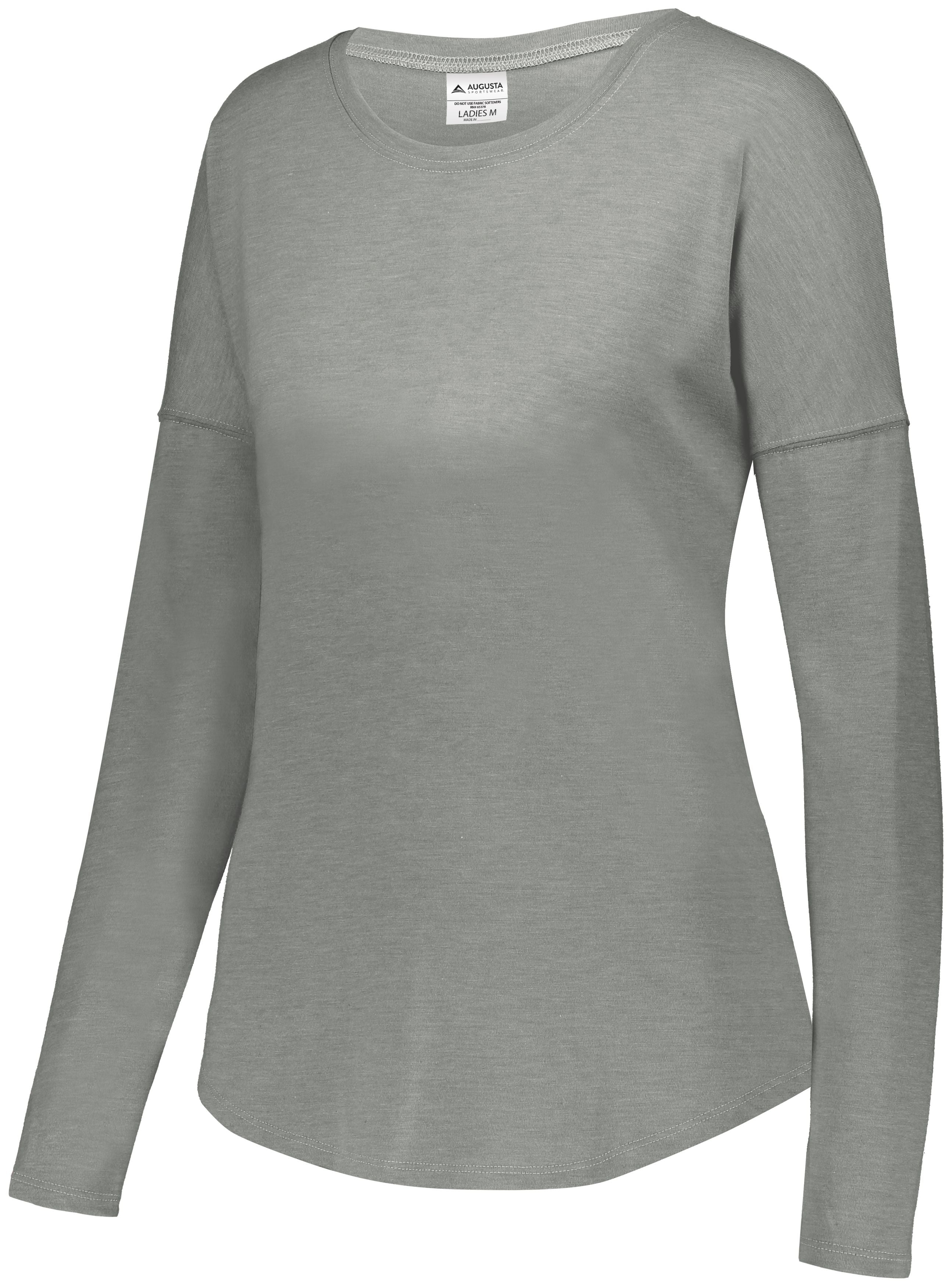 Augusta Sportswear Ladies Lux Tri-Blend Long Sleeve Shirt in Grey Heather  -Part of the Ladies, Augusta-Products, Shirts product lines at KanaleyCreations.com