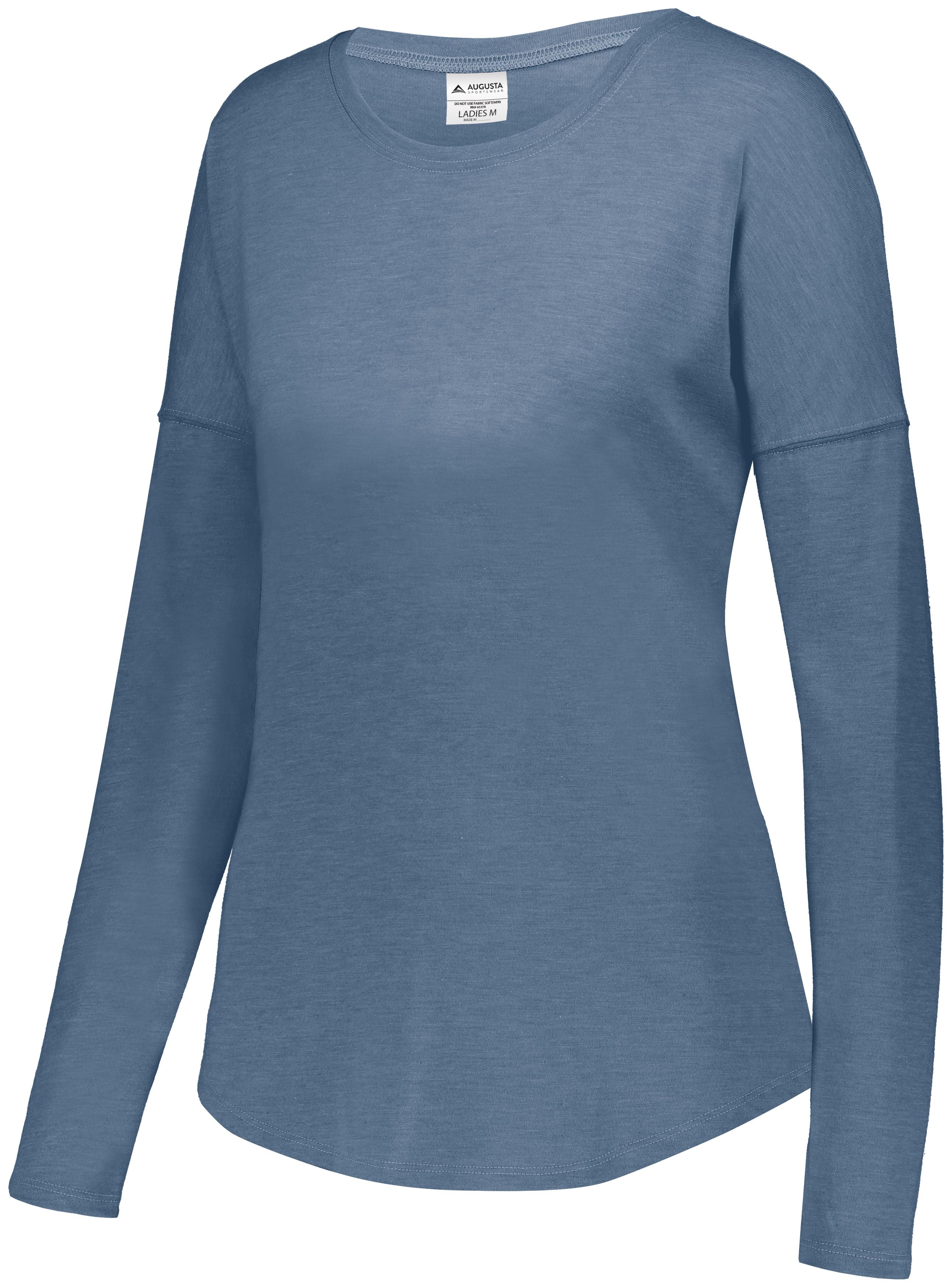 Augusta Sportswear Ladies Lux Tri-Blend Long Sleeve Shirt in Storm Heather  -Part of the Ladies, Augusta-Products, Shirts product lines at KanaleyCreations.com