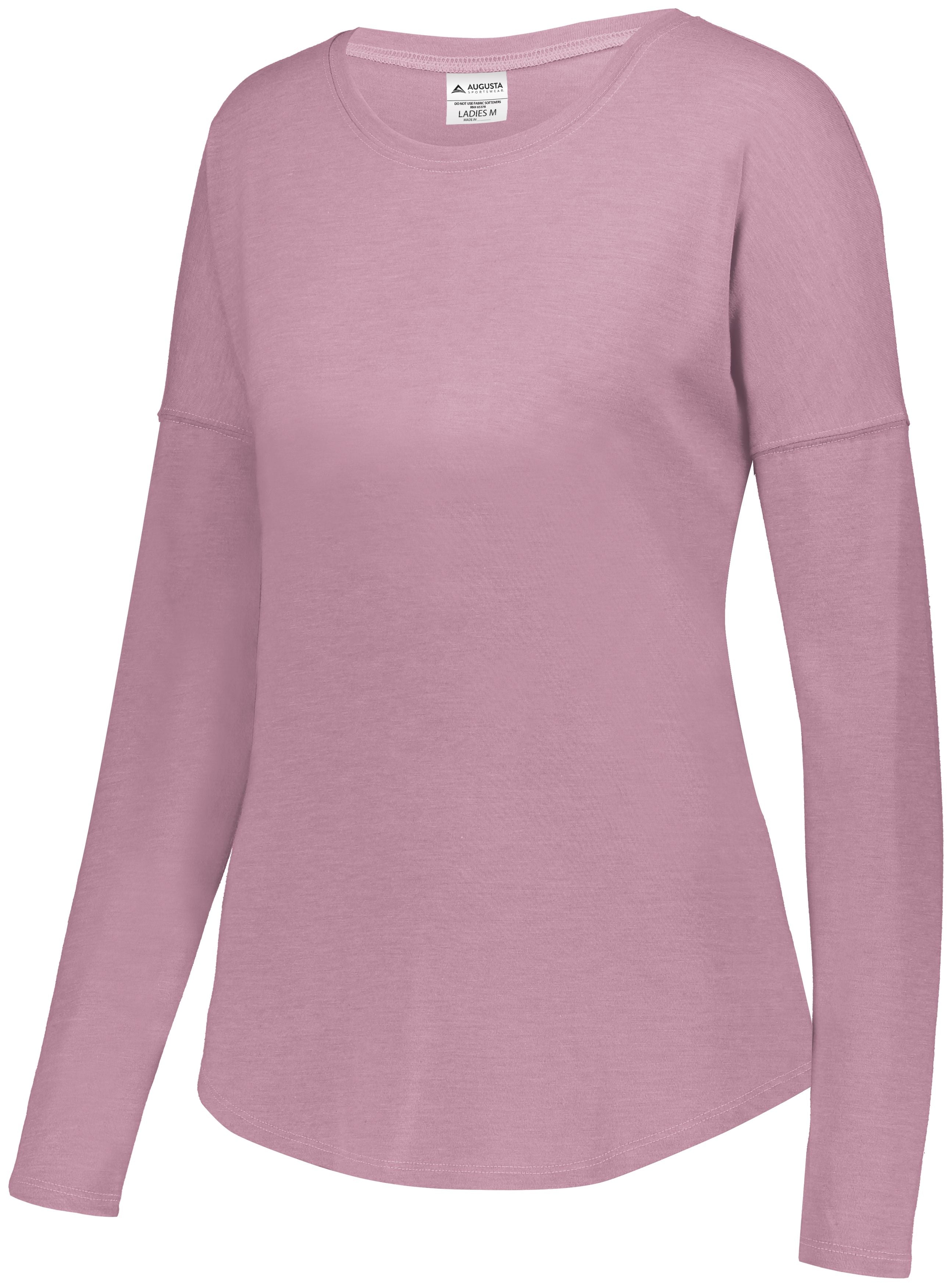 Augusta Sportswear Ladies Lux Tri-Blend Long Sleeve Shirt in Dusty Rose Heather  -Part of the Ladies, Augusta-Products, Shirts product lines at KanaleyCreations.com