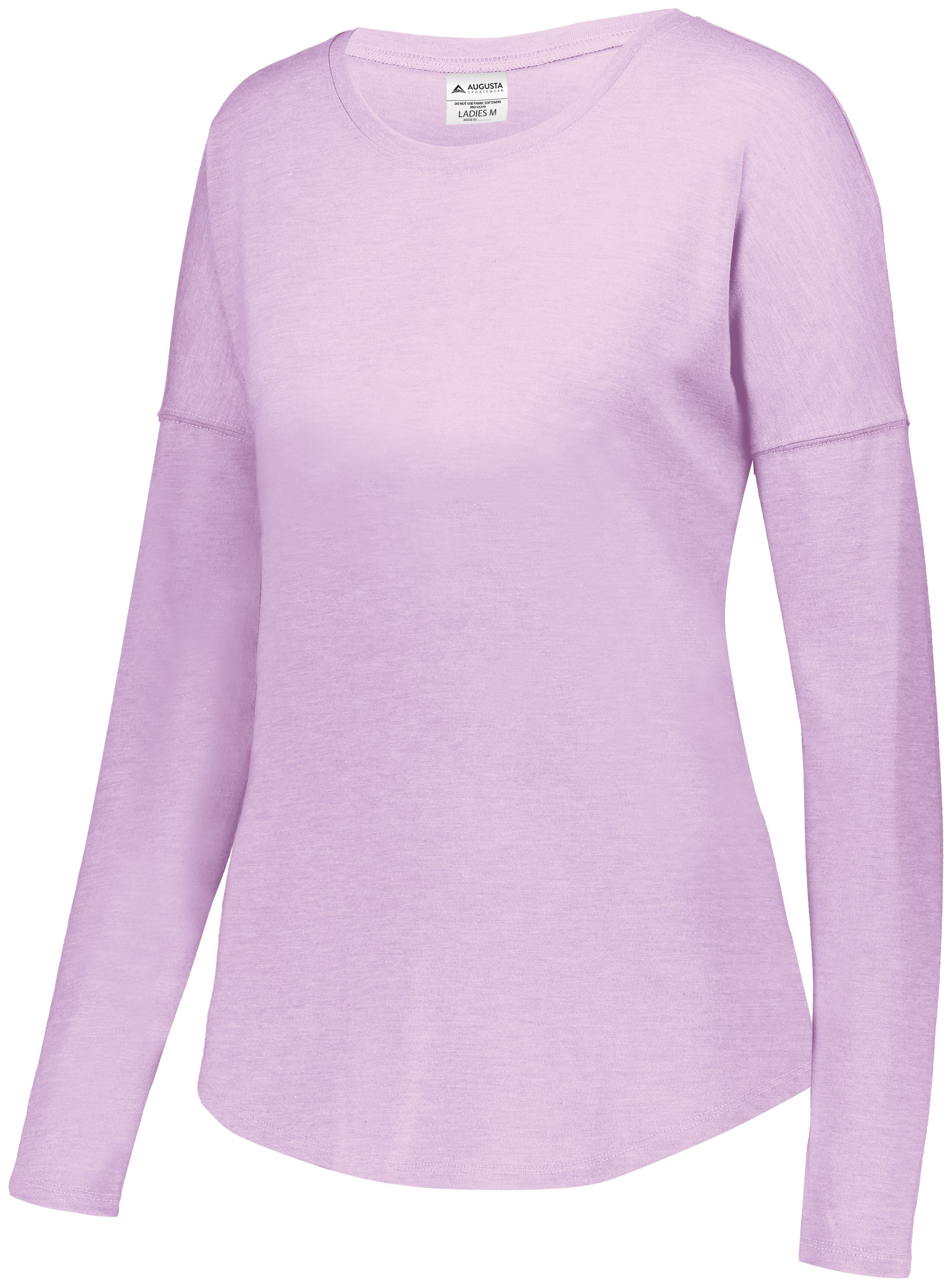 Augusta Sportswear Ladies Lux Tri-Blend Long Sleeve Shirt in Light Lavender Heather  -Part of the Ladies, Augusta-Products, Shirts product lines at KanaleyCreations.com