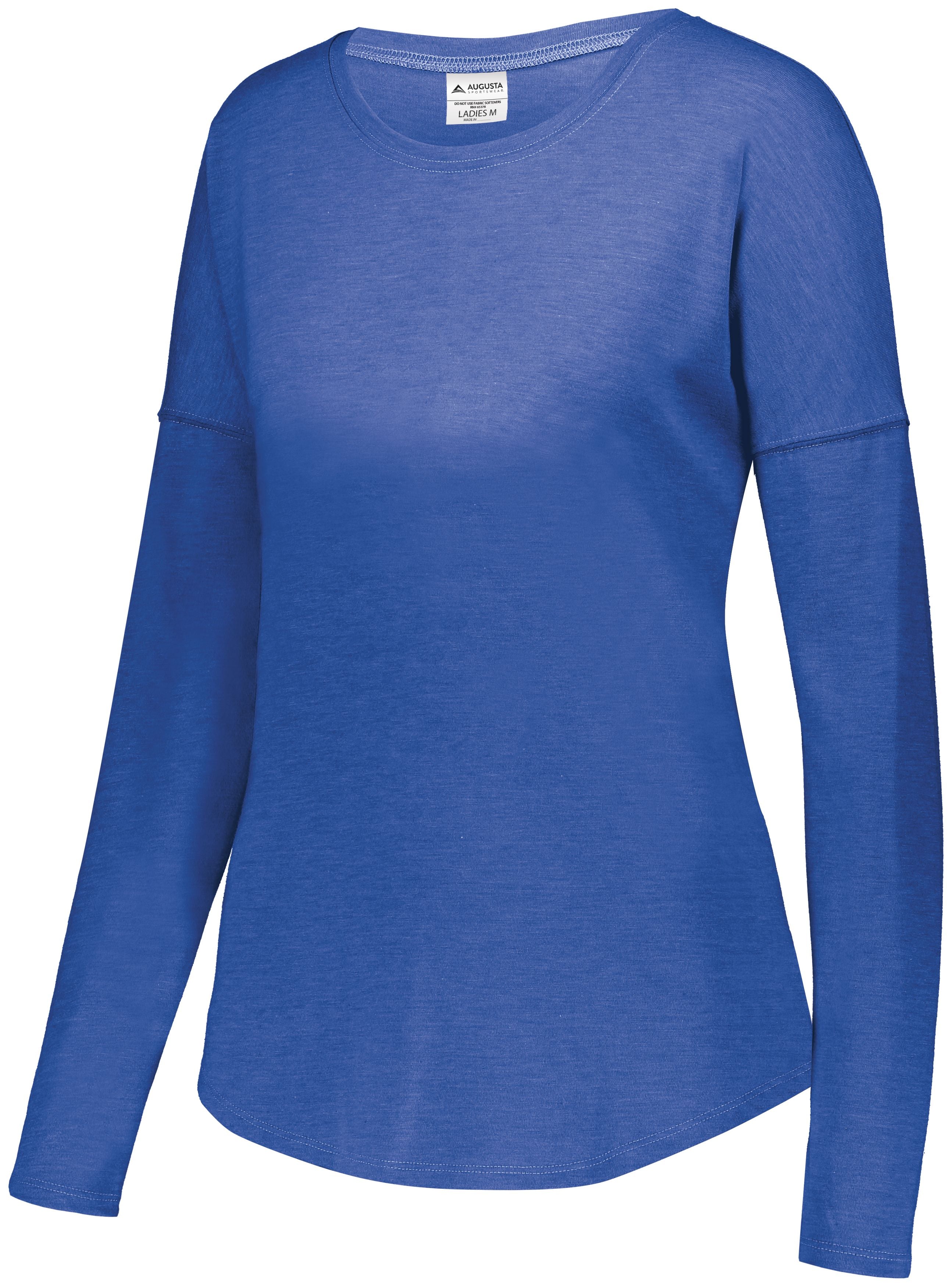 Augusta Sportswear Ladies Lux Tri-Blend Long Sleeve Shirt in Royal Heather  -Part of the Ladies, Augusta-Products, Shirts product lines at KanaleyCreations.com