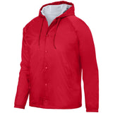 Augusta Sportswear Hooded Coach'S Jacket in Red  -Part of the Adult, Adult-Jacket, Augusta-Products, Outerwear product lines at KanaleyCreations.com