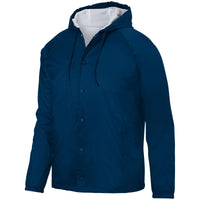 Augusta Sportswear Hooded Coach'S Jacket in Navy  -Part of the Adult, Adult-Jacket, Augusta-Products, Outerwear product lines at KanaleyCreations.com