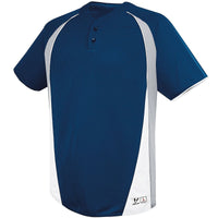 Augusta Sportswear Ace Two-Button Jersey in Navy/Silver Grey/White  -Part of the Adult, Adult-Jersey, Augusta-Products, Baseball, Shirts, All-Sports, All-Sports-1 product lines at KanaleyCreations.com