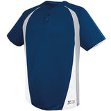 Augusta Sportswear Ace Two-Button Jersey in Navy/Silver Grey/White  -Part of the Adult, Adult-Jersey, Augusta-Products, Baseball, Shirts, All-Sports, All-Sports-1 product lines at KanaleyCreations.com