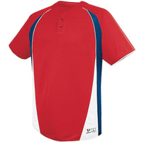 Augusta Sportswear Ace Two-Button Jersey in Scarlet/Navy/White  -Part of the Adult, Adult-Jersey, Augusta-Products, Baseball, Shirts, All-Sports, All-Sports-1 product lines at KanaleyCreations.com