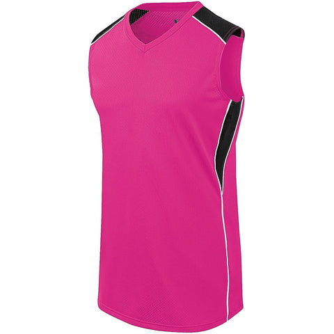 Augusta Sportswear Ladies Dynamite Jersey in Raspberry/Black/White  -Part of the Ladies, Ladies-Jersey, Augusta-Products, Softball, Shirts product lines at KanaleyCreations.com