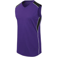 Augusta Sportswear Girls Dynamite Jersey in Purple/Black/White  -Part of the Girls, Augusta-Products, Softball, Girls-Jersey, Shirts product lines at KanaleyCreations.com