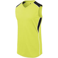 Augusta Sportswear Girls Dynamite Jersey in Lime/Black/White  -Part of the Girls, Augusta-Products, Softball, Girls-Jersey, Shirts product lines at KanaleyCreations.com