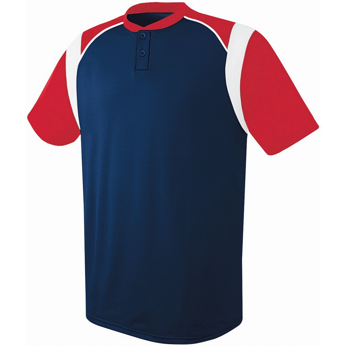 Augusta Sportswear Wildcard Two-Button Jersey in Navy/Scarlet/White  -Part of the Adult, Adult-Jersey, Augusta-Products, Baseball, Shirts, All-Sports, All-Sports-1 product lines at KanaleyCreations.com